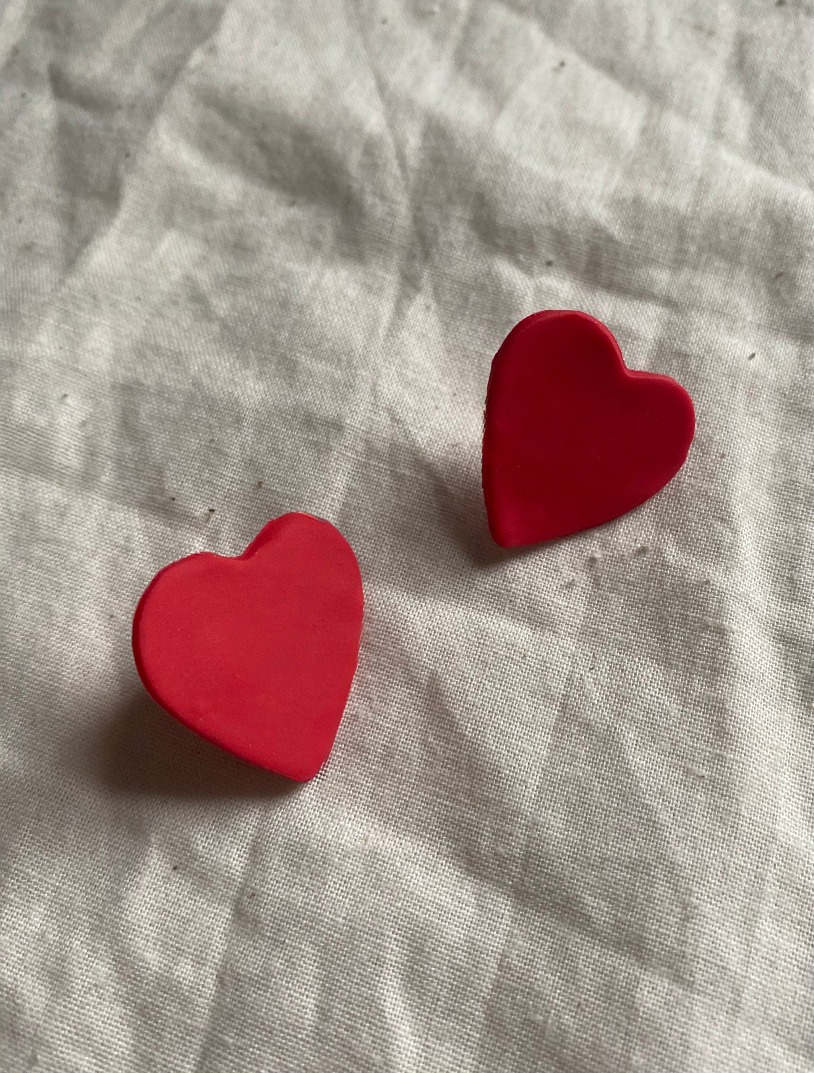 Clay Heart Studs