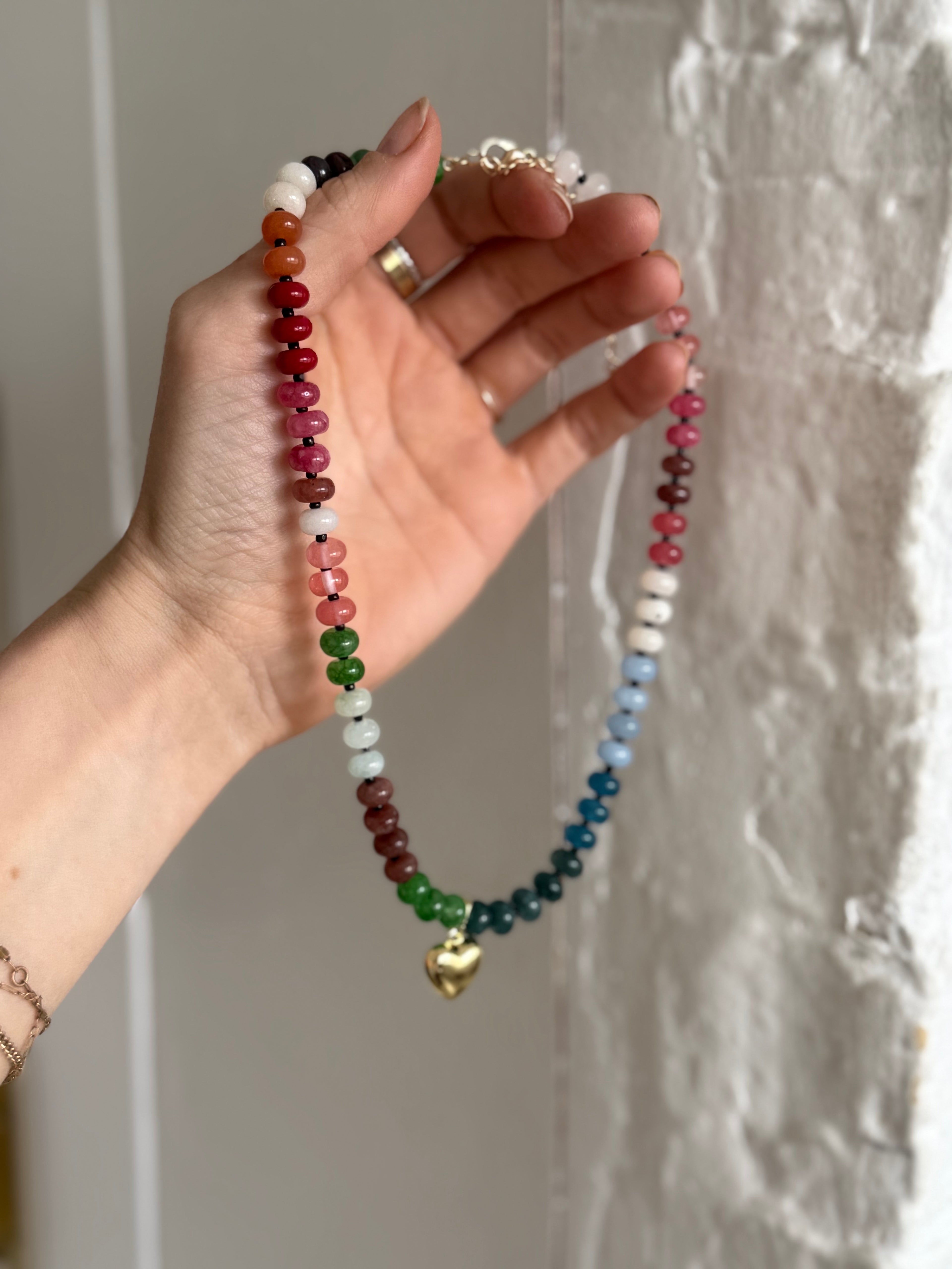 Glass Beaded Necklace (with Charm)