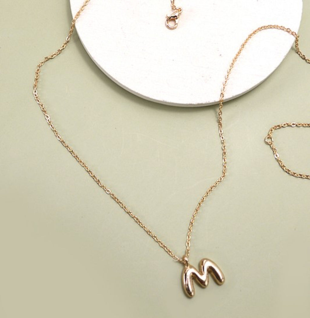 Bubble Initial Necklace