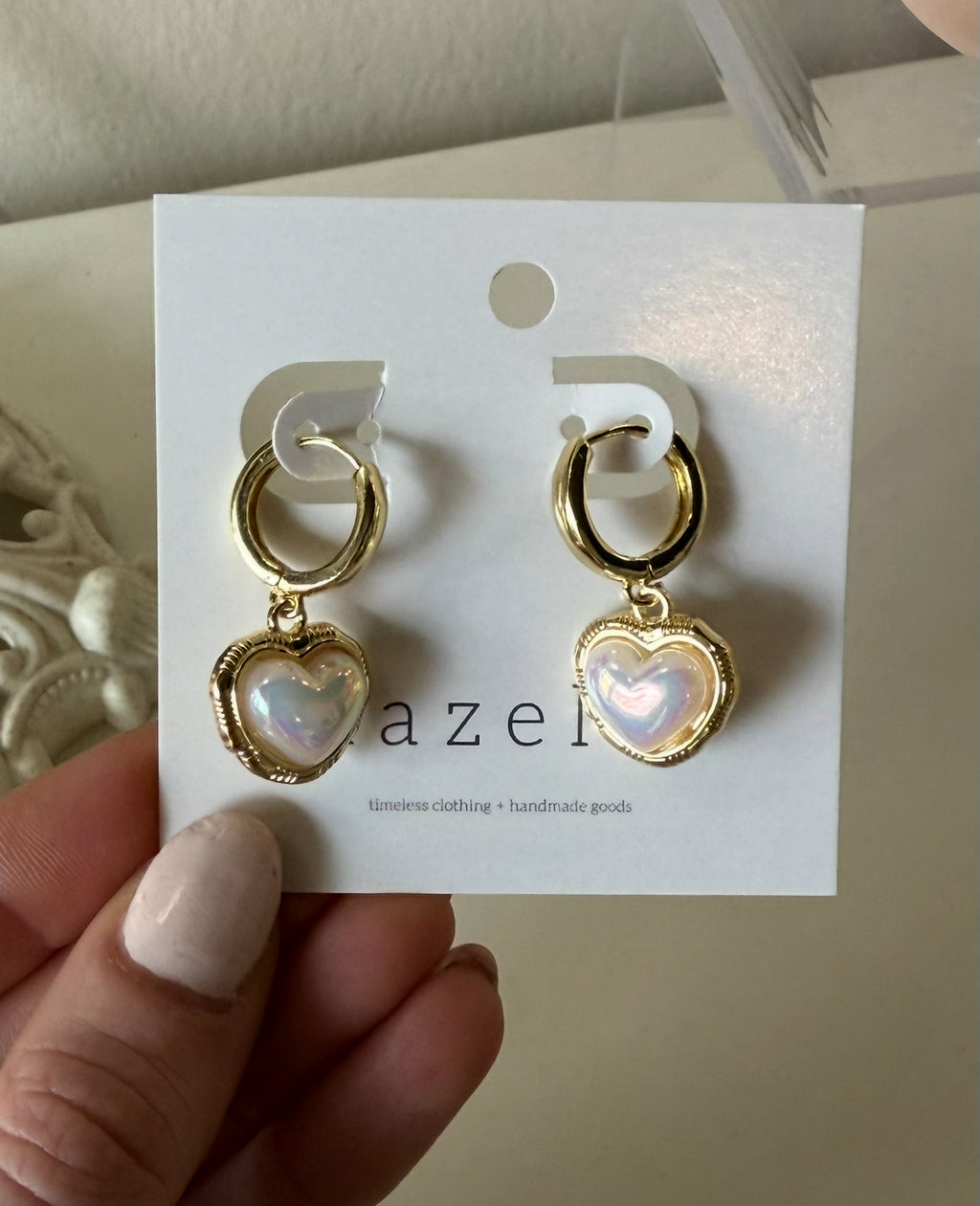 Pearl Heart Hoops