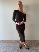 Load image into Gallery viewer, Espresso Off Shoulder Dress
