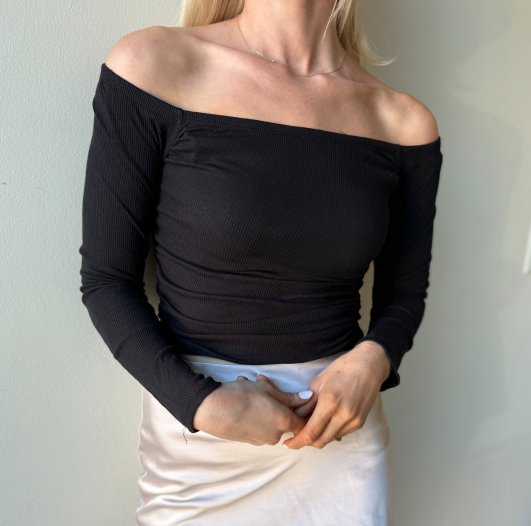 Ruched Off Shoulder Top