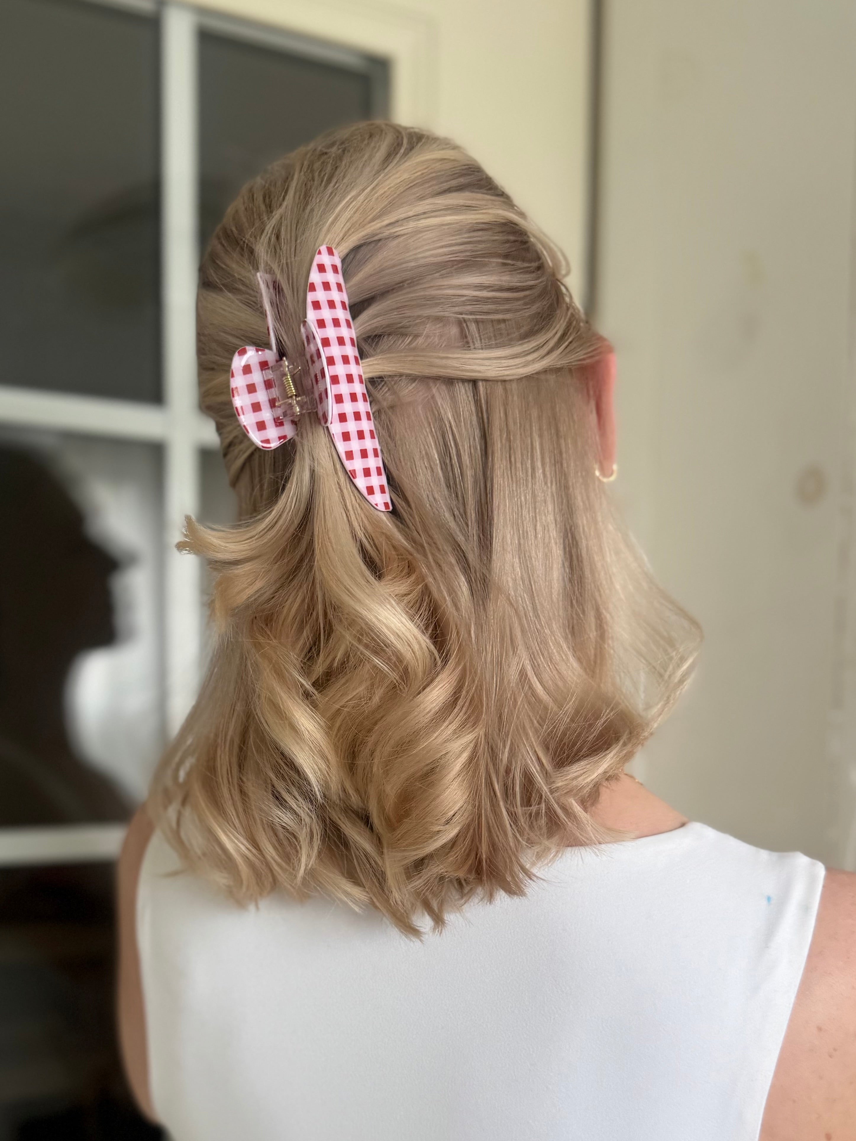 Gingham Claw Clip
