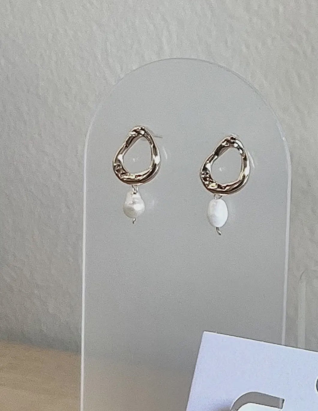 Abstract Pearl Earrings