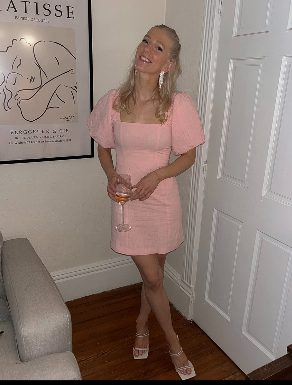 Puff Sleeve Mini Dress