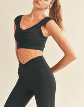 Load image into Gallery viewer, Ruched Crop Top + Leggings Set
