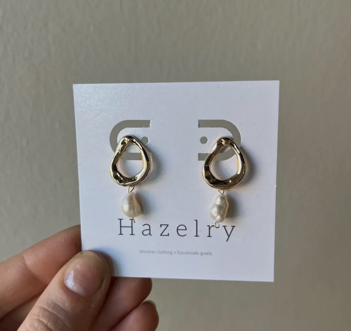 Abstract Pearl Earrings