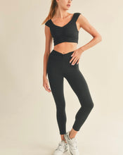 Load image into Gallery viewer, Ruched Crop Top + Leggings Set
