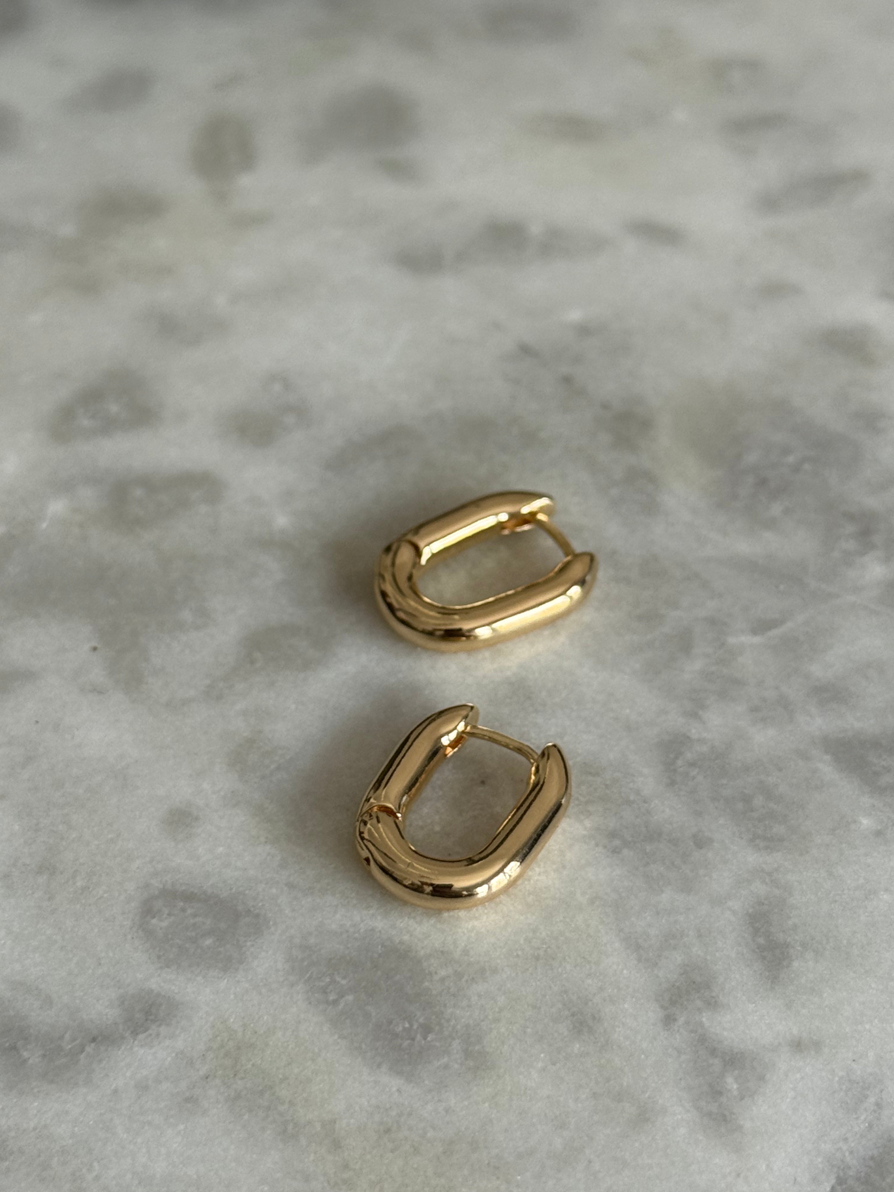 14k Oval Hoops