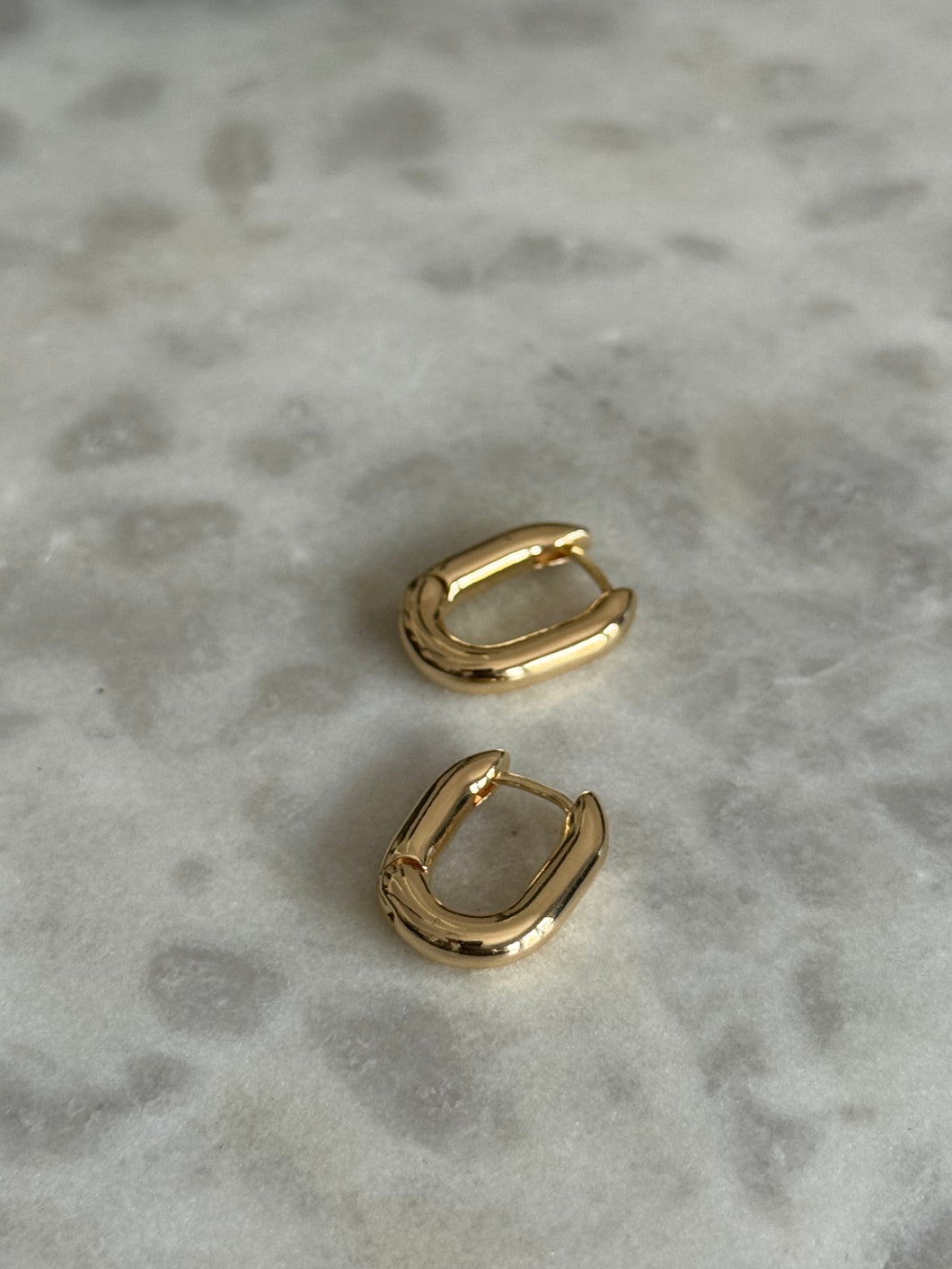 14k Oval Hoops