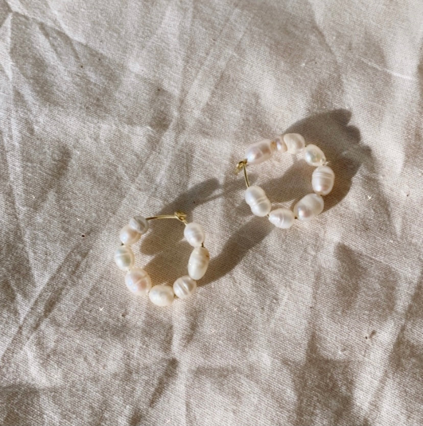 The Mini Pearl Hoops