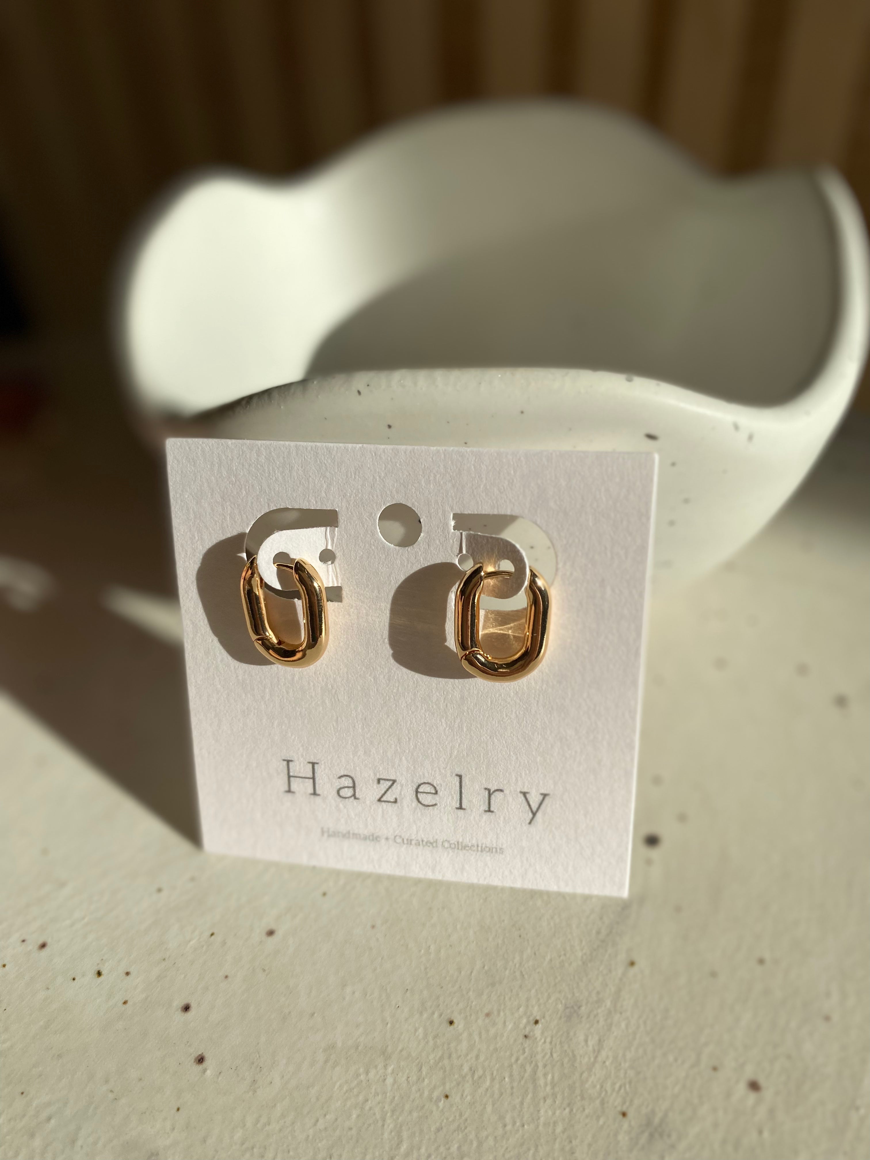14k Oval Hoops